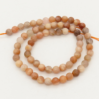 Natural Sunstone,Round,Brown gray,6mm,Hole: 1mm,about 66pcs/strand,about 22 g/strand,2 strands/package,15"(38cm),XBGB00472ahjb-L001