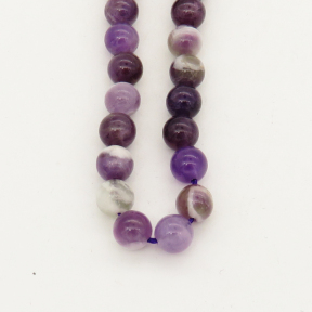 Natural Amethyst,Round,Purple,8mm,Hole: 1mm,about 48pcs/strand,about 36 g/strand,5 strands/package,15"(38cm),XBGB00482bhia-L001