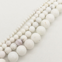 Natural White Agate,Round,White,4mm,Hole: 0.5mm,about 90pcs/strand,about 9 g/strand,5 strands/package,15"(38cm),XBGB00490vabob-L001