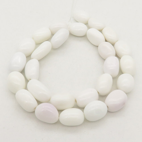 Natural White Agate,Irregular Oval,White,9x14~10x18mm,Hole: 1mm,about 27pcs/strand,about 55 g/strand,1 strand/package,15"(38cm),XBGB00493vabob-L001