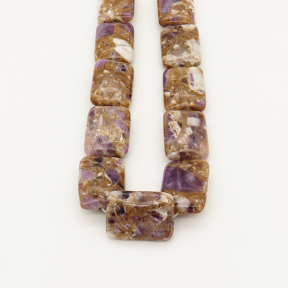 Natural Amethyst,Cambered Cuboid,Brownish purple,18x25mm,Hole: 1mm,about 16pcs/strand,about 105 g/strand,2 strands/package,15"(38cm),XBGB00509vabjo-L001