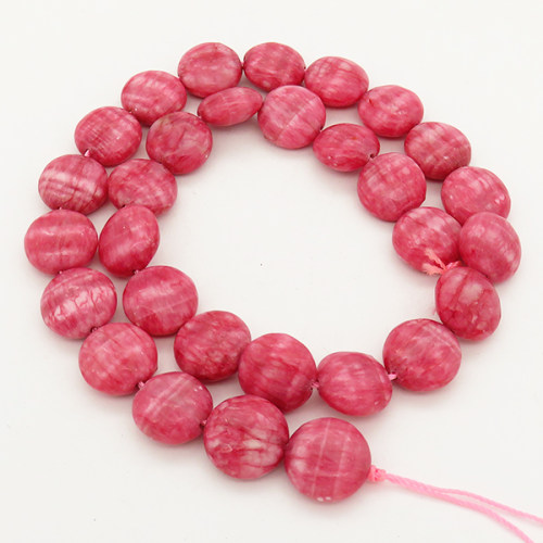 Natural 
Rhodochrosite,Flat Round,Rose Red,7x14mm,Hole: 1mm,about 30pcs/strand,about 60 g/strand,2 strands/package,16"(42cm),XBGB00519vabkb-L001