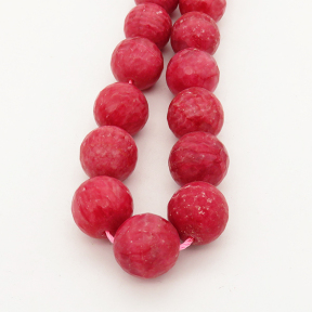 Natural 
Rhodochrosite,Round,Faceted,Rose Red,14mm,Hole: 1mm,about 30pcs/strand,about 105 g/strand,2 strands/package,16"(42cm),XBGB00525vabkb-L001