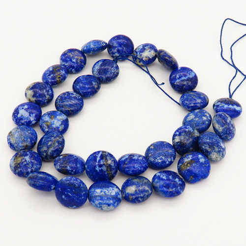 Natural Lapis Lazuli ,Flat Round,Dyed,Royal blue,12mm,Hole: 1mm,about 32pcs/strand,about 45 g/strand,2 strands/package,15"(38cm),XBGB00540vablb-L001