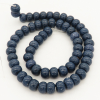 Natural Blue Coral,Abacus beads,Dyed.navy,7x10mm,Hole: 1mm,about 60pcs/strand,about 45 g/strand,2 strands/package,16"(42cm),XBGB00554vabio-L001