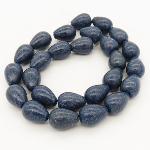 Natural Blue Coral,Drops,Dyed.navy,12x16mm,Hole: 1mm,about 26pcs/strand,about 60 g/strand,2 strands/package,16"(42cm),XBGB00558vabio-L001