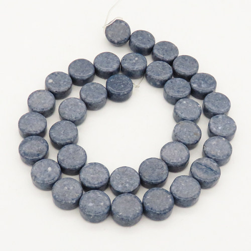 Natural Blue Coral,Flat Round,Dyed.navy,12mm,Hole: 1mm,about 35pcs/strand,about 45 g/strand,2 strands/package,16"(42cm),XBGB00560vabio-L001