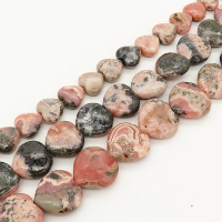 Natural Imported Rhodochrosite,Heart,Pink black,12mm,Hole: 1mm,about 35pcs/strand,about 60 g/strand,2 strands/package,15"(38cm),XBGB00562vabob-L001
