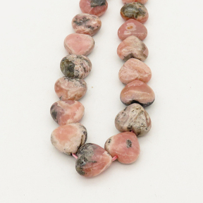 Natural Imported Rhodochrosite,Heart,Pink black,12mm,Hole: 1mm,about 35pcs/strand,about 60 g/strand,2 strands/package,15"(38cm),XBGB00562vabob-L001