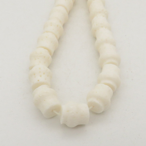 Natural White Coral,Column,White,10x10mm,Hole: 1mm,about 41pcs/strand,about 65 g/strand,2 strands/package,16"(42cm),XBGB00571vabho-L001