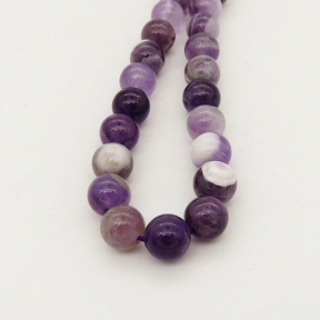 Natural Amethyst,Round,Purple,8mm,Hole: 1mm,about 48pcs/strand,about 36 g/strand,5 strands/package,15"(38cm),XBGB00581ahjb-L001