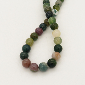 Natural Indian Agate,Round,Mixed color,4mm,Hole: 0.5mm,about 90pcs/strand,about 9 g/strand,5 strands/package,15"(38cm),XBGB00599baka-L001