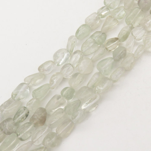 Natural Green Quartz,Irregular Nuggets,Light green and white,8x8~12x12mm,Hole: 1mm,about 37pcs/strand,about 30 g/strand,5 strands/package,15"(38cm),XBGB00608bhva-L001