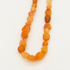 Natural Yellow Chalcedony,Irregular Nuggets,Orange,5x7~6x7mm,Hole: 1mm,about 59pcs/strand,about 15 g/strand,5 strands/package,16"(42cm),XBGB00614bhva-L001