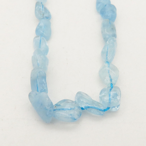 Natural Aquamarine,Irregular Nuggets,Light blue,5x7~6x7mm,Hole: 1mm,about 43pcs/strand,about 20 g/strand,5 strands/package,16"(42cm),XBGB00620ahlv-L001