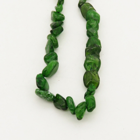 Natural Diopside,Irregular Nuggets,Grass green,5x7~6x7mm,Hole: 1mm,about 67pcs/strand,about 20 g/strand,5 strands/package,16"(42cm),XBGB00623ahlv-L001