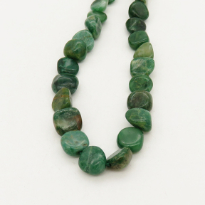 Natural SouthAfrican Jade,Irregular Nuggets,Grass green,7x10mm,Hole: 1mm,about 48pcs/strand,about 25 g/strand,5 strands/package,15"(38cm),XBGB00638bhva-L001