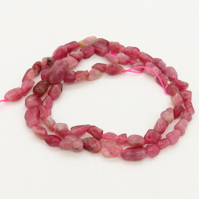 Natural Red Tourmaline,Irregular Nuggets,Rose red,7x10mm,Hole: 1mm,about 65pcs/strand,about 15 g/strand,5 strands/package,15"(38cm),XBGB00644ahlv-L001