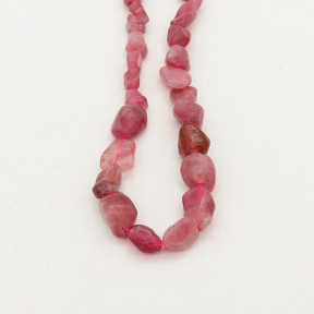 Natural Red Tourmaline,Irregular Nuggets,Rose red,7x10mm,Hole: 1mm,about 65pcs/strand,about 15 g/strand,5 strands/package,15"(38cm),XBGB00644ahlv-L001