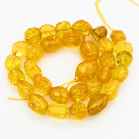 Natural White Crystal,Irregular shape,Facted,Dyed,Brownish yellow,9x11x16mm,Hole:2mm,about 31 pcs/strand,about 60 g/strand,2 strands/package,15"(38cm),XBGB00665lbbb-L001