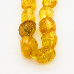 Natural White Crystal,Irregular shape,Facted,Dyed,Brownish yellow,9x11x16mm,Hole:2mm,about 31 pcs/strand,about 60 g/strand,2 strands/package,15"(38cm),XBGB00665lbbb-L001