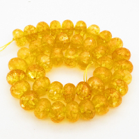 Natural White Crystal,Abacus beads,Facted,Dyed,Brownish yellow,14x10mm,Hole:2mm,about 42 pcs/strand,about 115 g/strand,2 strands/package,16"(40cm),XBGB00688lbbb-L001
