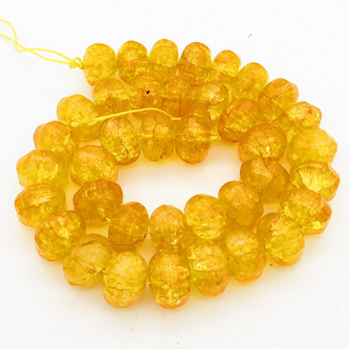 Natural White Crystal,Abacus beads,Facted,Dyed,Brownish yellow,14x10mm,Hole:2mm,about 38 pcs/strand,about 115 g/strand,2 strands/package,15"(38cm),XBGB00690lbbb-L001