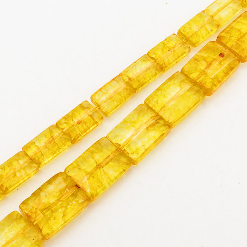 Natural White Crystal,Rectangle,Dyed,Brownish yellow,8x5mm,Hole:2mm,about 33 pcs/strand,about 30 g/strand,2 strands/package,16"(40cm),XBGB00693lbbb-L001
