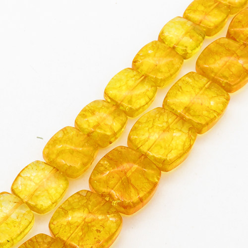 Natural White Crystal,Rectangle,Dyed,Brownish yellow,14x5mm,Hole:2mm,about 28 pcs/strand,about 70 g/strand,2 strands/package,15"(39cm),XBGB00695lbbb-L001