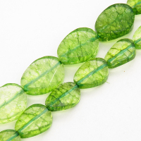 Natural White Crystal,Twist Oval,Dyed,Grass green,10x5mm,Hole:2mm,about 27 pcs/strand,about 30 g/strand,2 strands/package,15"(39cm),XBGB00705lbbb-L001