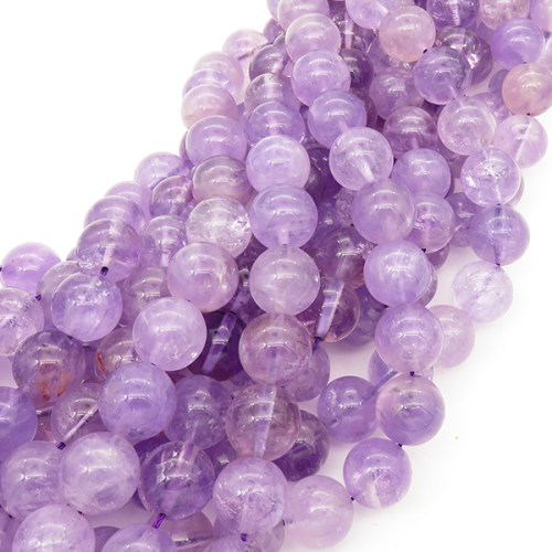 Natural Amethyst,Round,Purple,12mm,Hole:1mm,about 33 pcs/strand,about 80 g/strand,2 strands/package,15"(39cm),XBGB00734vabmb-L001