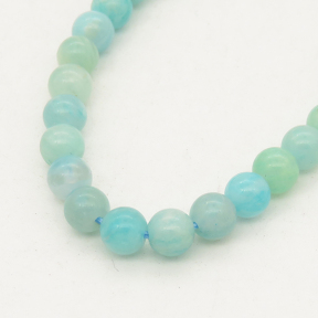 Natural Amazonite,Round,Blue,5mm,Hole:1mm,about 86 pcs/strand,about 15 g/strand,5 strands/package,16"(40cm),XBGB00740vabnb-L001