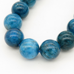 Natural Apatite,Round,Navy blue,10mm,Hole:1mm,about 41 pcs/strand,about 70 g/strand,2 strands/package,16"(40cm),XBGB00744vablb-L001