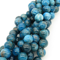 Natural Apatite,Round,Navy blue,10mm,Hole:1mm,about 41 pcs/strand,about 70 g/strand,2 strands/package,16"(40cm),XBGB00744vablb-L001