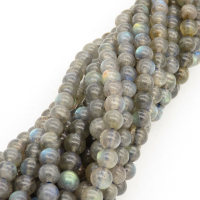 Natural Labradorite,Round,Gray,6mm,Hole:1mm,about 63 pcs/strand,about 15 g/strand,5 strands/package,15"(38cm),XBGB00746aahi-L001