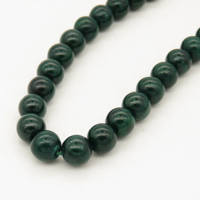 Natural Malachite,Round,Dark green,6mm,Hole:1mm,about 63 pcs/strand,about 30 g/strand,2 strands/package,15"(38cm),XBGB00756aaha-L001