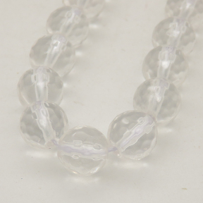 Natural White Crystal,Round, Facted,White,6mm,Hole:0.8mm,about 63 pcs/strand,about 22 g/strand,2 strands/package,15"(38cm),XBGB00773aivb-L001