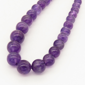 Natural Amethyst,Round,Sequence,Purple,6~10mm,Hole:0.8~1,about 72 pcs/strand,about 36 g/strand,5 strands/package,19"(48cm),XBGB00784vabjo-L001