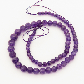 Natural Amethyst,Round,Sequence,Purple,6~10mm,Hole:0.8~1,about 72 pcs/strand,about 36 g/strand,5 strands/package,19"(48cm),XBGB00784vabjo-L001