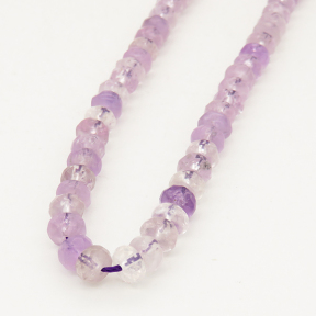 Natural Amethyst,Abacus beads,Facted,Light purple,4x6mm,Hole:1mm,about 90 pcs/strand,about 22 g/strand,5 strands/package,15"(38cm),XBGB00792aahi-L001
