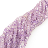 Natural Amethyst,Abacus beads,Facted,Light purple,4x6mm,Hole:1mm,about 90 pcs/strand,about 22 g/strand,5 strands/package,15"(38cm),XBGB00792aahi-L001