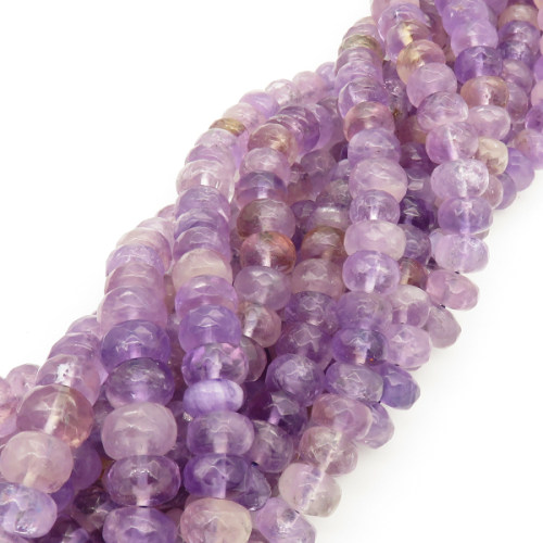 Natural Amethyst,Abacus beads,Facted,Purple,8x10mm,Hole:1mm,about 48 pcs/strand,about 70 g/strand,2 strands/package,15"(38cm),XBGB00795aahi-L001