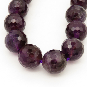 Natural Amethyst,Round, Faceted,Dark purple,12mm,Hole:1mm,about 32 pcs/strand,about 90 g/strand,5 strands/package,15"(38cm),XBGB00800ahpv-L001