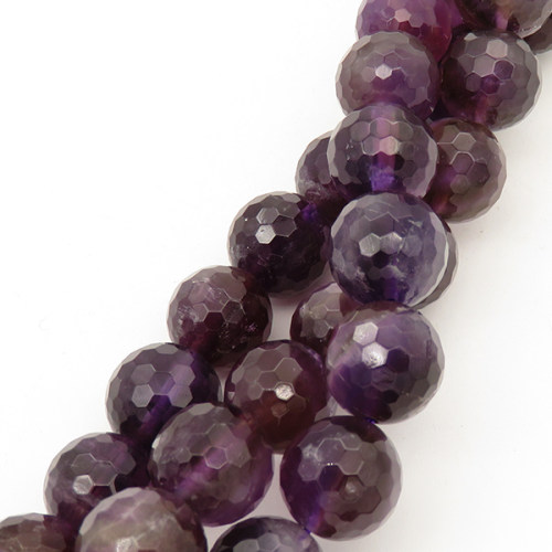 Natural Amethyst,Round, Faceted,Dark purple,12mm,Hole:1mm,about 32 pcs/strand,about 90 g/strand,5 strands/package,15"(38cm),XBGB00800ahpv-L001