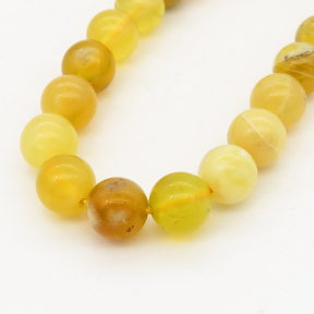 Natural Yellow Opal,Round,Brownish yellow,8mm,Hole:1mm,about 63 pcs/strand,about 25 g/strand,5 strands/package,15"(38cm),XBGB00806vabmb-L001