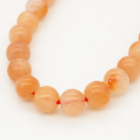 Natural Red Rutilated Quartz,Round,Orange,6mm,Hole:1mm,about 63 pcs/strand,about 22 g/strand,5 strands/package,15"(38cm),XBGB00818vhmb-L001