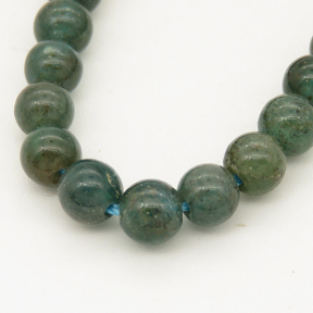 Natural Apatite,Round,Dark green,4mm,Hole:1mm,about 90 pcs/strand,about 15 g/strand,2 strands/package,15"(38cm),XBGB00827vhjb-L001