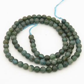 Natural Apatite,Round,Dark green,4mm,Hole:1mm,about 90 pcs/strand,about 15 g/strand,2 strands/package,15"(38cm),XBGB00827vhjb-L001