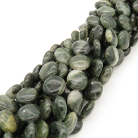 Natural Apatite,Flat Round,Dark green,12x6mm,Hole:1mm,about 33 pcs/strand,about 45 g/strand,2 strands/package,16"(40cm),XBGB00832vablb-L001