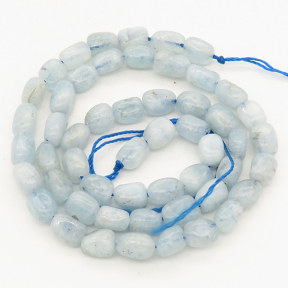 Natural Aquamarine,Bean shape,Light blue,6x8mm,Hole:1mm,about 53 pcs/strand,about 20 g/strand,2 strands/package,16"(40cm),XBGB00838aahl-L001